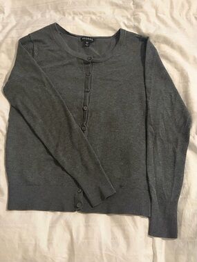 George Dark Gray Button-Up Knit Cardigan